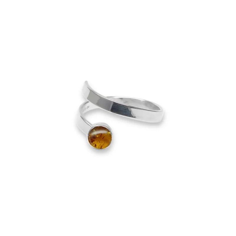 sterling silver and 5mm Amber ring